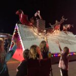 Santa atop a float